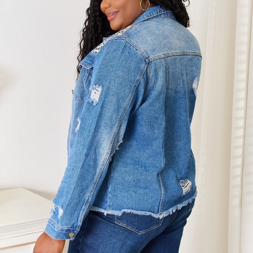 Leopard Rose Distressed Jacket - Picture 3 of 10